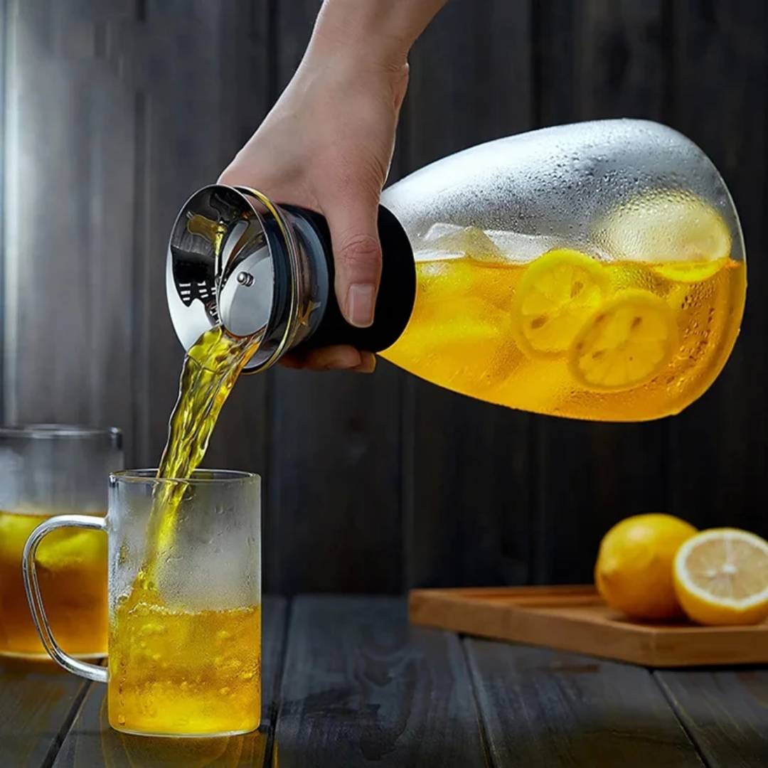 Glass Jug with Stainless Steel Lid