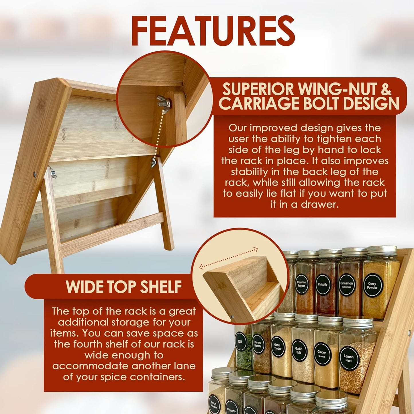 Wooden Spice Rack Organizer - view 8