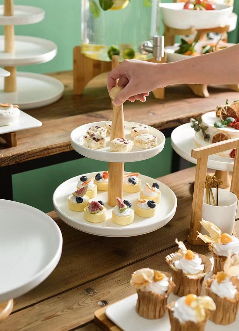 White&Bamboo Serving Tray