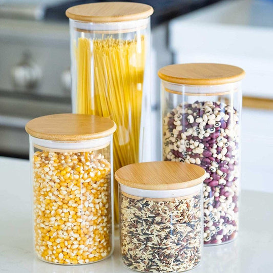 Classic Glass Food Storage Containers with Wooden Lid