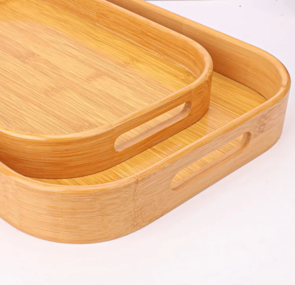 Rectangular Bamboo Trays |Set of 3