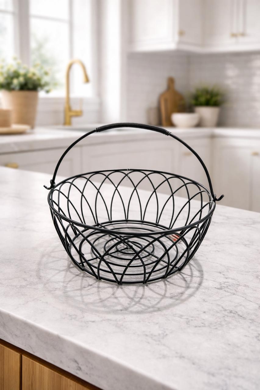 1 Tier Stainless Steel Fruit/Vegetables Basket | Black Color| White Color