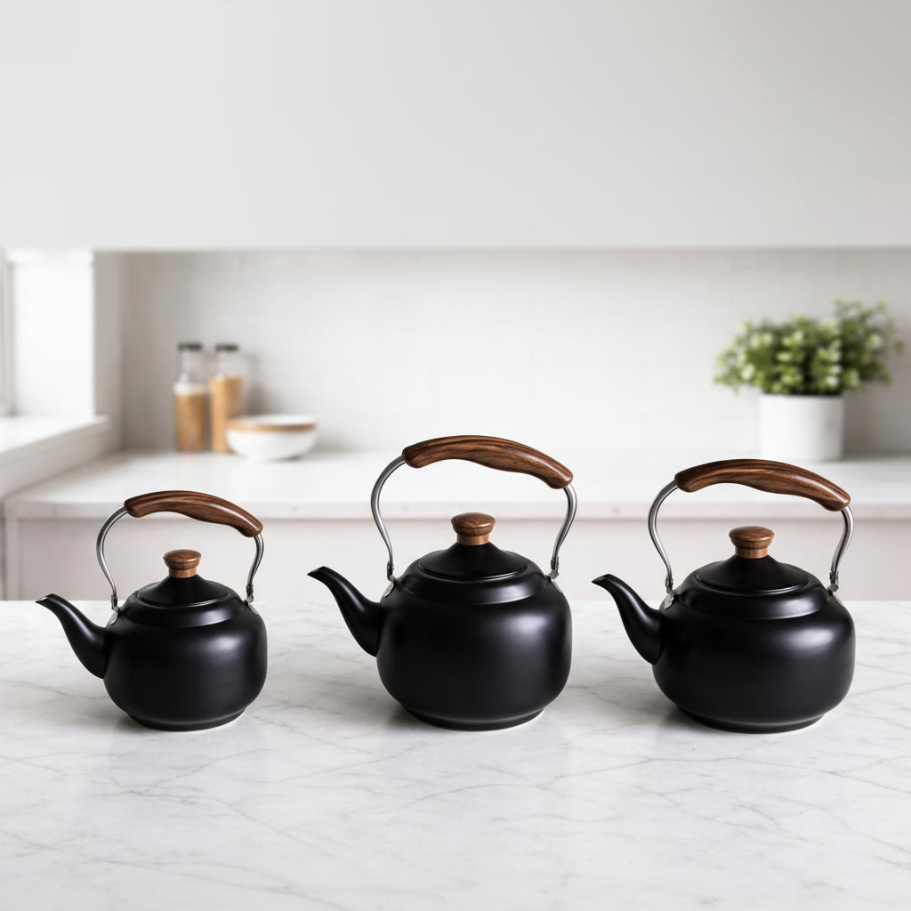 Stainless Steel Teapot | Gold Color | Black Color