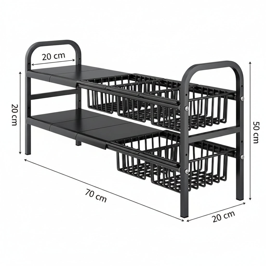 Under-Sink 3-Tier Multi-Purpose Kitchen Storage Rack