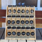 Wooden Spice Rack Organizer with 18 Glass Jars & Labels - view 4