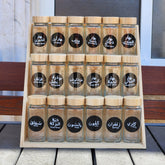 Wooden Spice Rack Organizer with 18 Glass Jars & Labels - view 5