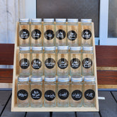 Wooden Spice Rack Organizer with 18 Glass Jars & Labels - view 3