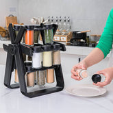 Rotating Spice Rack with 18 Glass Jars - view 3