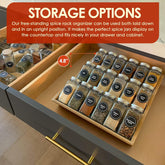 Wooden Spice Rack Organizer with 18 Glass Jars & Labels - view 6