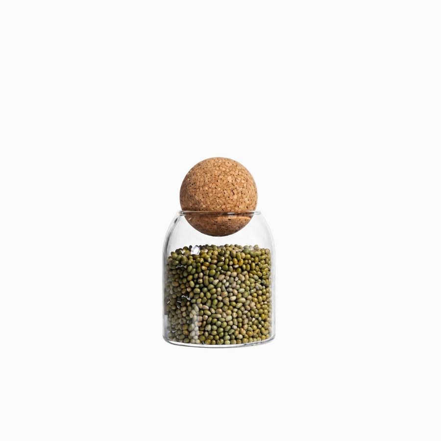 Glass Storage Jar with Ball Cork Lid