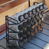Metal Spice Rack Organizer with 28 Glass Jars - view 2