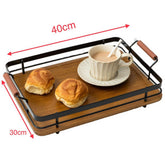 Burnt Bamboo Serving Tray with Metal Edges - view 6