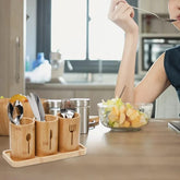 Bamboo Utensil Organizer, Set of 3 - view 3