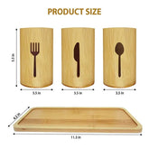 Bamboo Utensil Organizer, Set of 3 - view 5