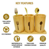 Bamboo Utensil Organizer, Set of 3 - view 4