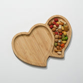 Heart-Shaped Bamboo Serving Tray