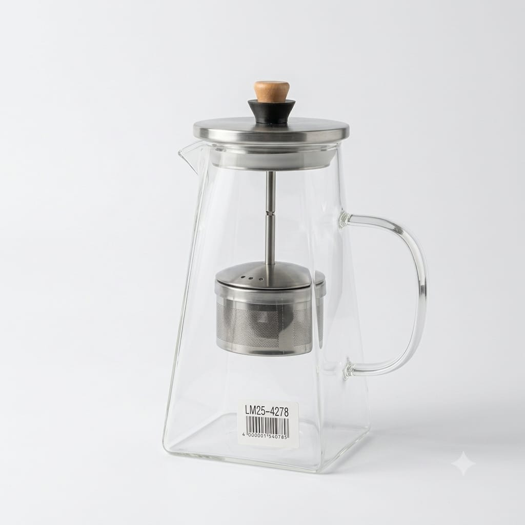 Glass Tea Jug with Stainless Steel Infuser – 1.5L