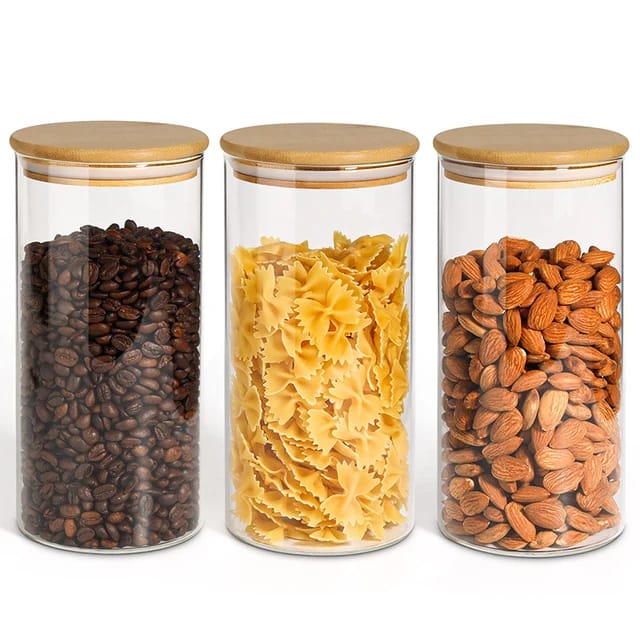 Classic Food Storage | Glass Containers With Wooden Lid