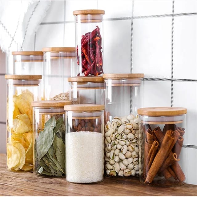 Classic Food Storage | Glass Containers With Wooden Lid