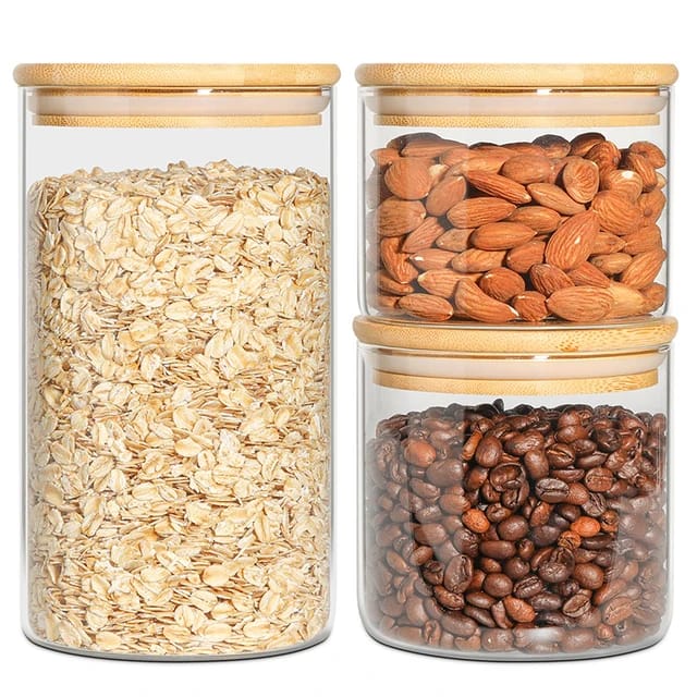 Classic Food Storage | Glass Containers With Wooden Lid