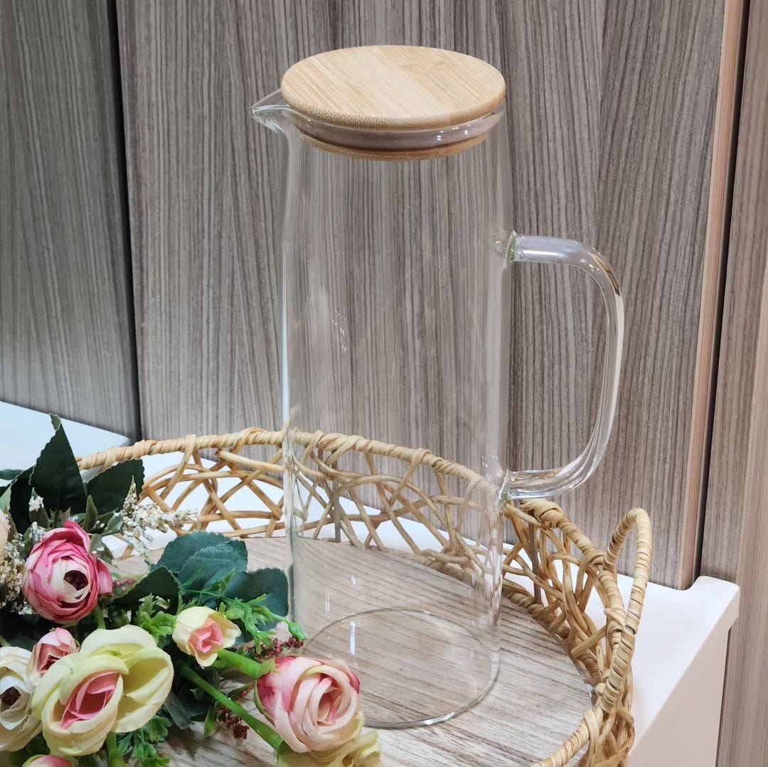 Glass Jugs with Bamboo lids