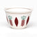 Close-up of a white Arabic coffee cup with turquoise tulip and burgundy leaf pattern and gold rim lines