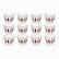 Set of 12 white Arabic coffee cups with turquoise tulips, burgundy leaves and gold rim lines arranged in 3 rows