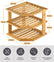 Bamboo 3-tier corner shelf dimensions 25.4 x 24 cm, 9.5 cm between shelves