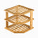 Empty bamboo 3-tier corner shelf with slatted shelves