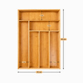 Bamboo drawer organizer dimensions 43 x 31 cm with 7 cm compartments