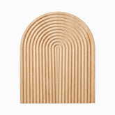 Rainbow arch bamboo board with curved ribbed grooves, top view