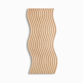 Rectangular bamboo board with 14 wavy zigzag grooves, top view