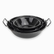 3 black speckled enamel frying pans in 26, 32 and 36 cm sizes nested together