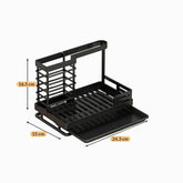 Black metal sink caddy dimensions 24.3 x 15 x 16.5 cm