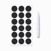 Blank black chalkboard spice labels sheet with white chalk marker
