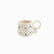 Blue Butterfly Ceramic Mug - cream mug with small blue flowers and curly handle