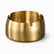 Gold brushed stainless steel round ashtray with 3 cigarette notches