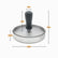 Burger press dimensions: 12 cm wide, 9 cm high, 8 cm handle, 2.5 cm base