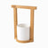 White ceramic utensil cup in a square bamboo frame