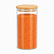 Round Glass Storage Jar with Airtight Bamboo Lid 10x20cm filled with red lentils