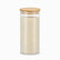 Round Glass Storage Jar with Airtight Bamboo Lid 10x25cm filled with rice
