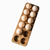 Fridge Egg Storage Tray - wooden egg holder with 12 slots