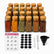 24 glass spice jars with bamboo lids, clear Arabic and English spice labels, blank labels and accessories