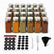 24 glass spice jars with silver lids, black round Arabic and English spice labels, blank labels and accessories
