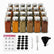 24 glass spice jars with silver lids, clear Arabic and English spice labels, blank labels and accessories