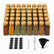 48 square glass spice jars with bamboo lids, chalkboard labels, chalk marker, cleaning brush and funnel