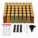 48 glass spice jars with bamboo lids, clear Arabic and English spice labels, blank labels and accessories