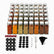 48 glass spice jars with silver lids, black round Arabic and English spice labels, blank labels and accessories