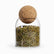 10 x 10 cm glass storage jar with cork ball lid filled with mung beans