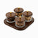 Glass Storage Jar Set with Acacia Wood Lids, 4 jars with gold knobs on wooden tray with dates and nuts